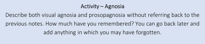 Activity – Agnosia Activity – Agnosia