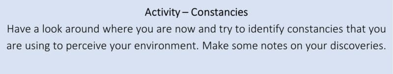 Activity – Constancies Activity – Constancies