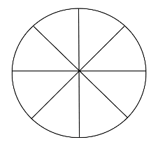 Constructing regular polygons Circle cut into 45 degree angles