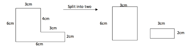 Composite shape split down