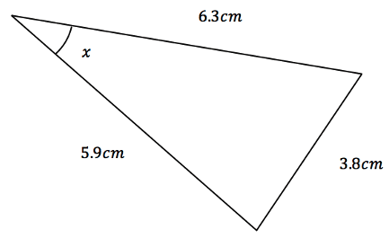 More trigonometry rules Cosine rule example 2