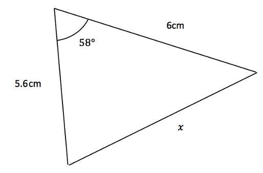 More trigonometry rules Cosine rule example