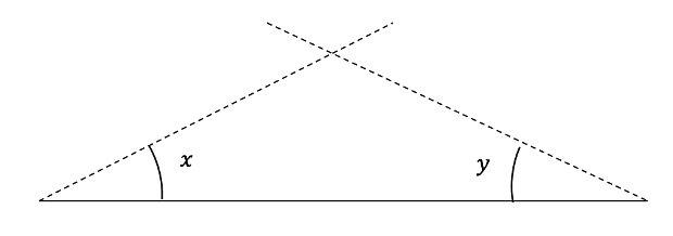 Drawing a triangle from given angles step 2