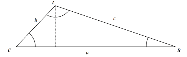 Finding the area of a triangle using Trigonometry Height of a triangle