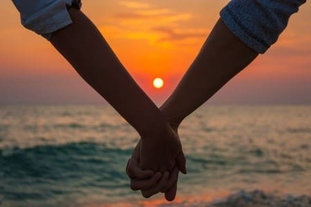 Holding hands in the sunset Holding hands in the sunset