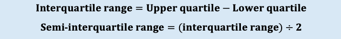 Interquartile range and semi-interquartile range Interquartile range calculation
