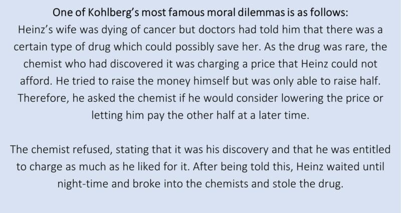 Kohlbergs moral dilemmas Kohlberg’s most famous moral dilemmas