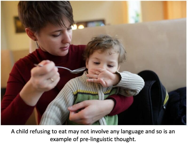 Language and thought come together Language and thought come together