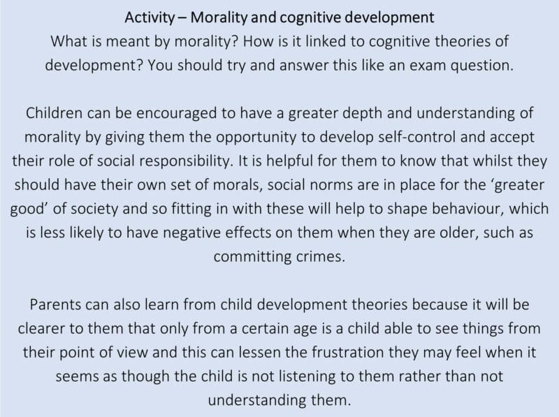 Morality and cognitive development Morality and cognitive development