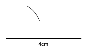 Straight line with compass point