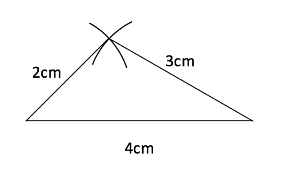 Triangle drawn using a compass