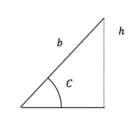Finding the area of a triangle using Trigonometry Triangle height - trigonometry