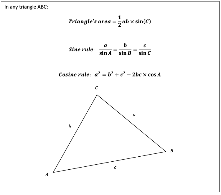 More trigonometry rules Triangle trigonometry rules