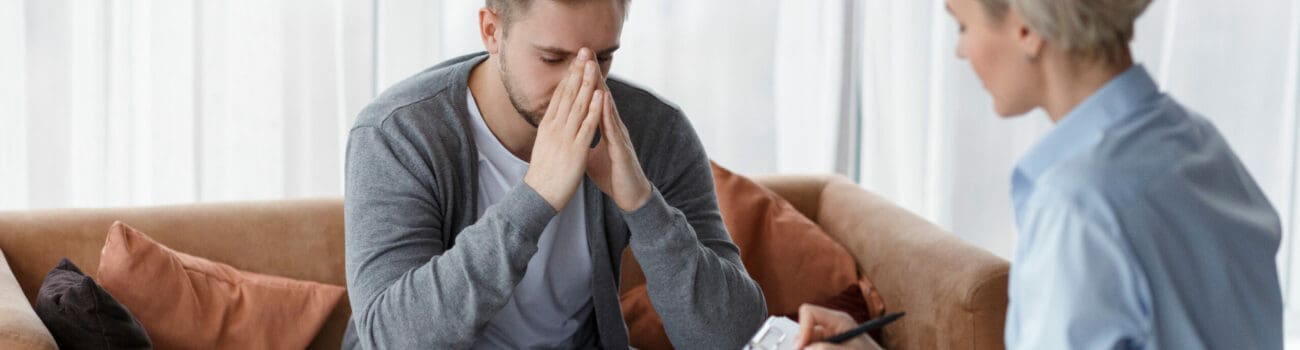 Client speaking to therapist Client speaking to therapist