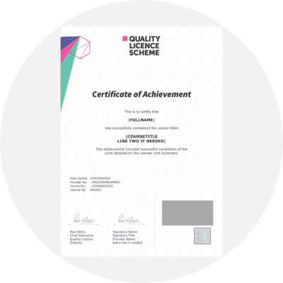 Quality License Scheme certificate